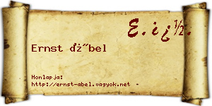 Ernst Ábel névjegykártya