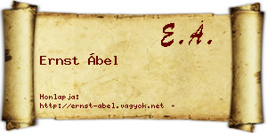 Ernst Ábel névjegykártya